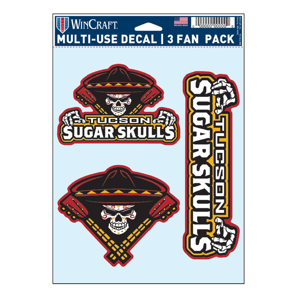 Tucson Sugar Skulls WinCraft 6x8 3-pack Decal