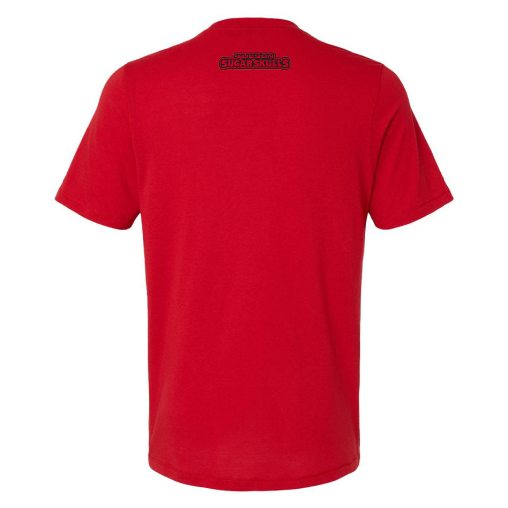 Tucson Sugar Skulls adidas Black Logo Stack Tee - Red