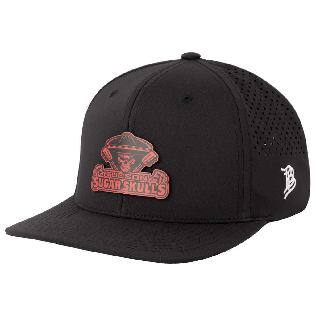 Tucson Sugar Skulls Branded Bills Red Logo Stack Flat Performance Snapback Hat - Red
