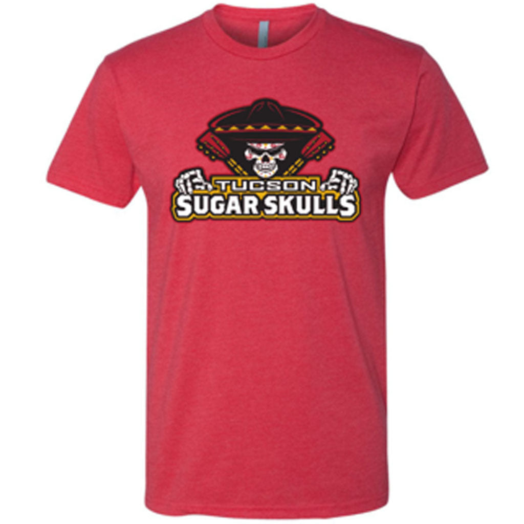 Tucson Sugar Skulls Youth Team Color Logo T-Shirt - Red