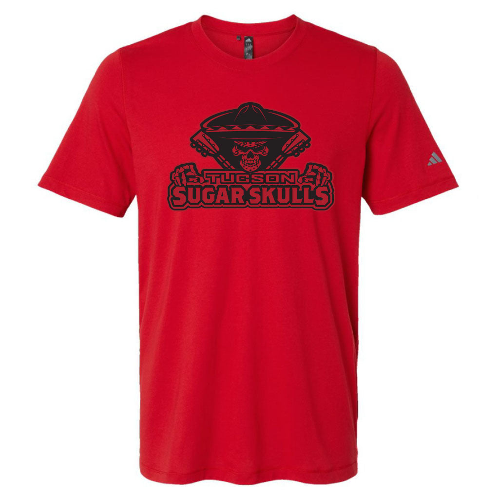 Tucson Sugar Skulls adidas Black Logo Stack Tee - Red